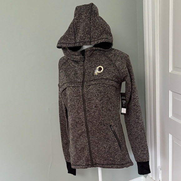 NWT Pro Line Washington Redskins Gray Hooded Zip-Up Jacket Logo Football Medium - Picture 1 of 6